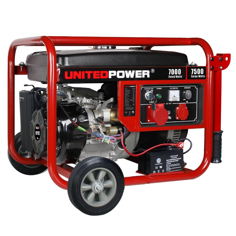 Бензиновий електрогенератор United Power GG8200E-3+B+W, 3 фази (220-380В), 7,0 кВт